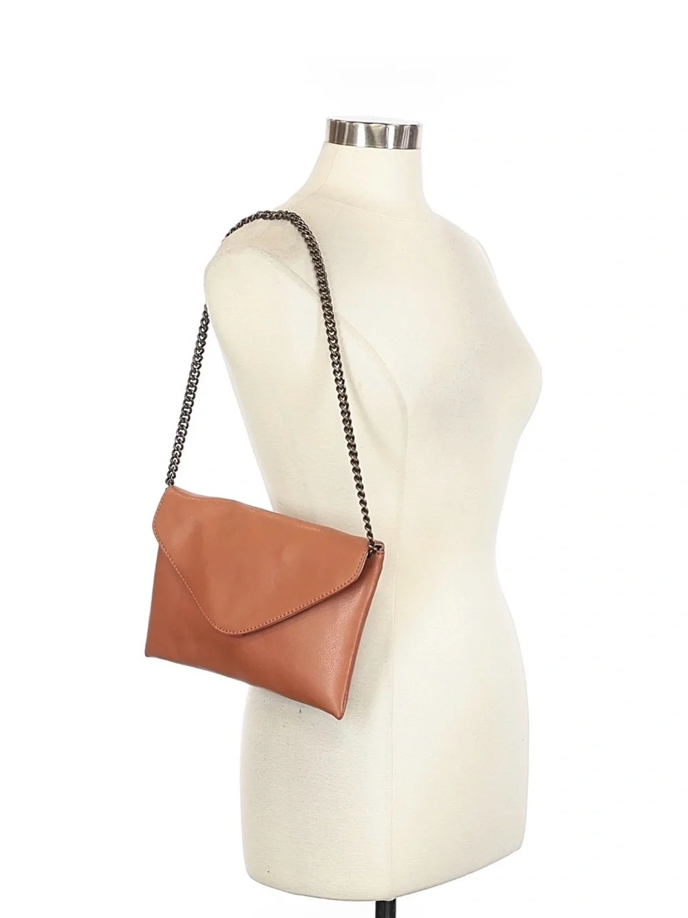 J. Crew Envelope Chain Strap Crossbody Bag in Brown (10.25” x 6.75” Size)